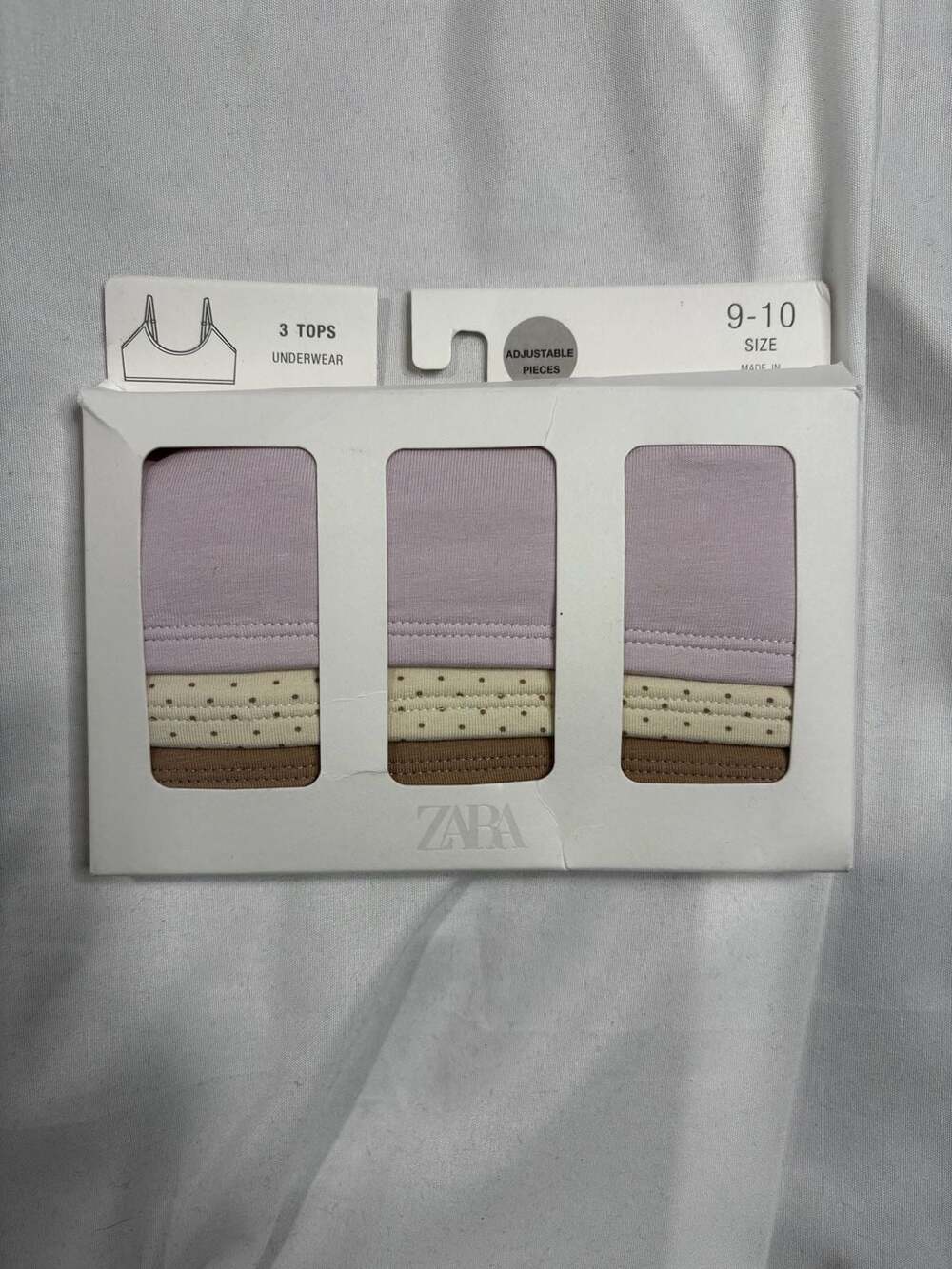 Zara Girls 3 Tops Underwear Set Size 9-10